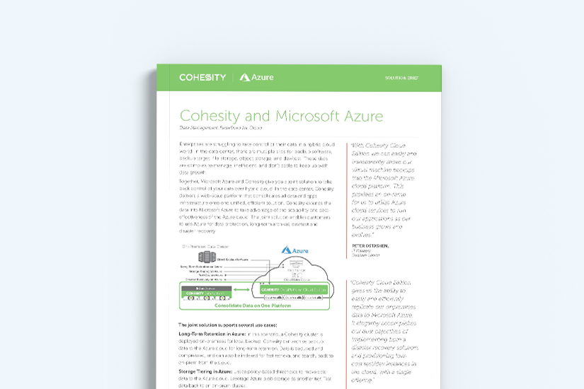 Cohesity and Microsoft Azure