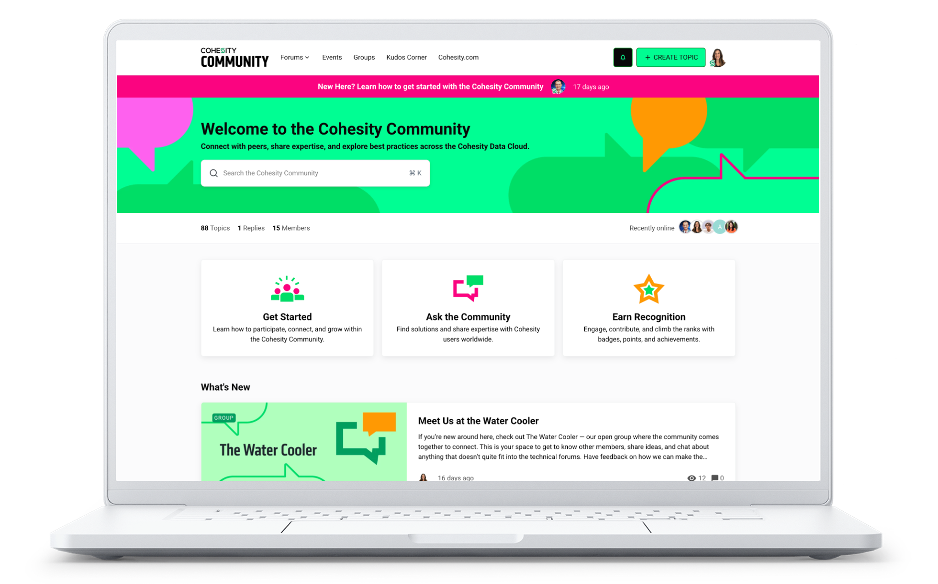 Image of Cohesity Community on laptop 