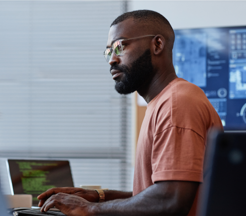 Man working at computer